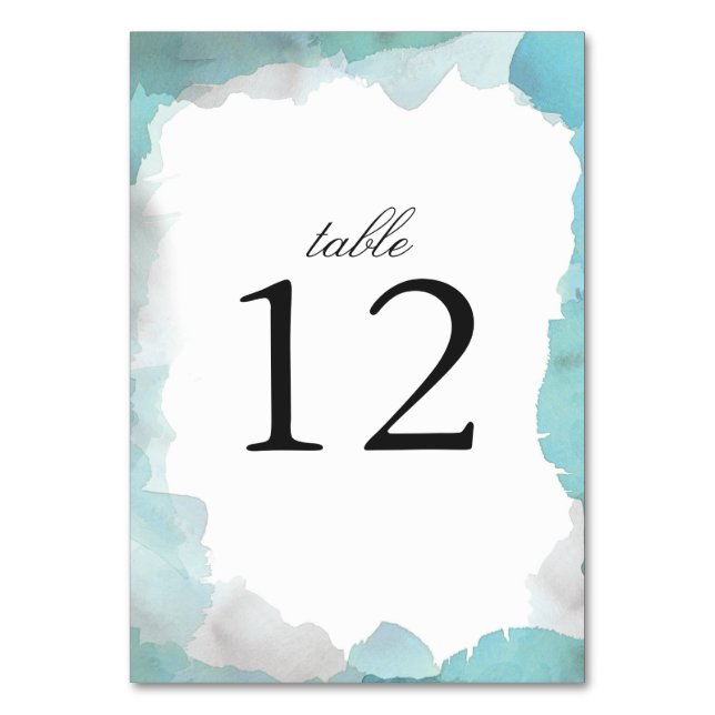 Tarjeta De Mesa Debonair Turquoise Boda (Anverso)