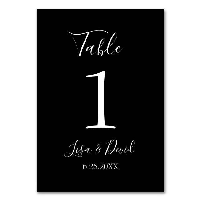 Tarjeta De Mesa Decoración boda Número de tabla (Anverso)