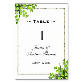 Tarjeta De Mesa Decoración de helecho de esquina elegante para bod