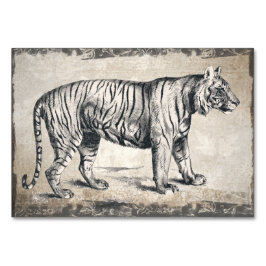 Tarjeta De Mesa Decoración de tigres de vida silvestre