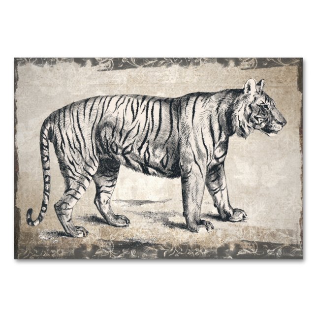 Tarjeta De Mesa Decoración de tigres de vida silvestre (Anverso)