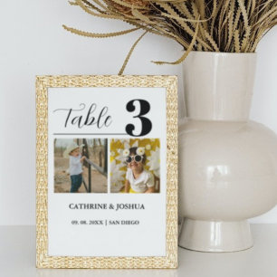 Tarjeta De Mesa Decoración moderna de Boda minimalista fotográfico