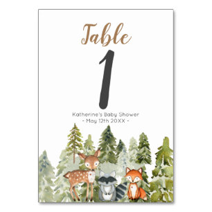 Tarjeta De Mesa Deer Animal Adventure Camper Baby Shower