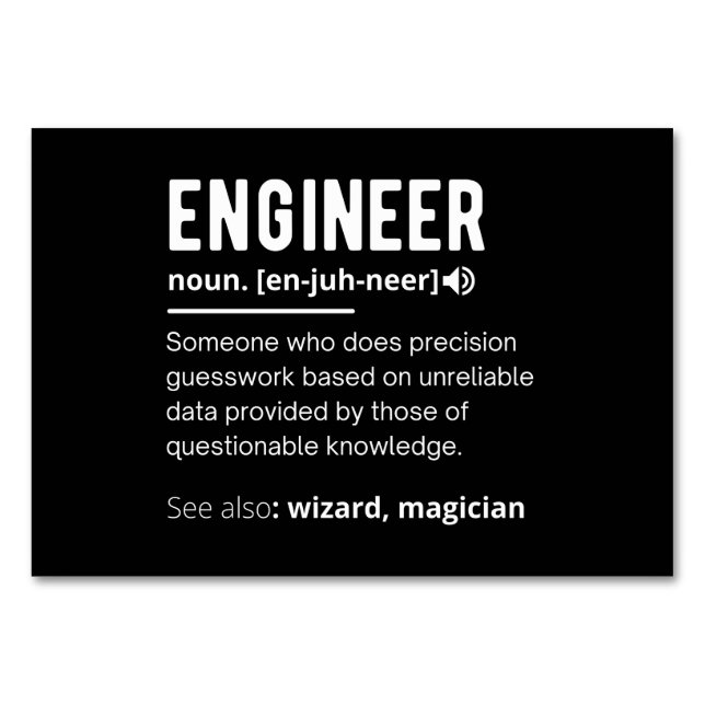 TARJETA DE MESA DEFINICIÓN DEL INGENIERO (Anverso)