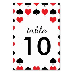Tarjeta de mesa del Casino Hearts Spades