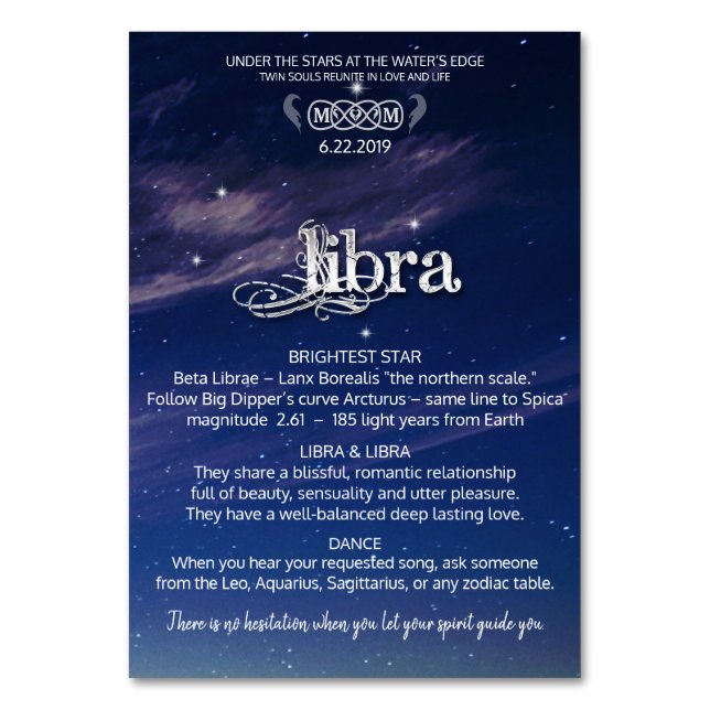 Tarjeta de mesa del Centro Libra (Anverso)