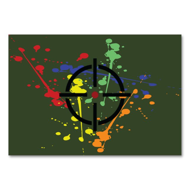 Tarjeta de mesa del Fiesta Green Paintball del ejé (Reverso)