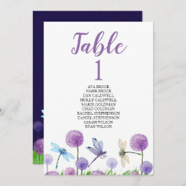 Tarjeta de mesa del plan de asientos Caligrafía en