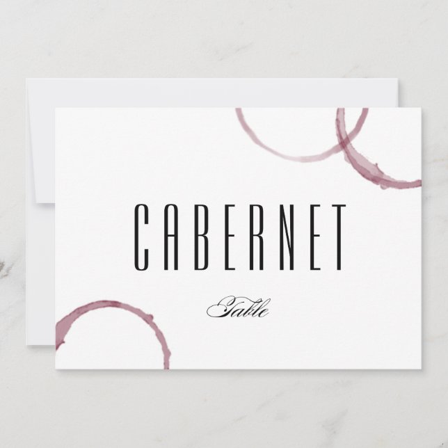 Tarjeta de mesa del viñedo de Wine Stains Winery (Anverso)