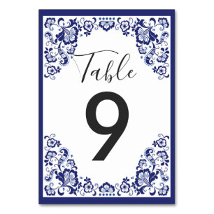 Tarjeta De Mesa Delfts Blauw   Recepción Delft Blue Dutch Wedding