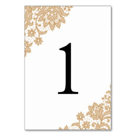 Tarjeta De Mesa Delicada Boda Lace Black and Gold Script