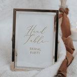 Tarjeta De Mesa Delicada tabla de cabezales de caligrafía de oro<br><div class="desc">Este delicado número de mesa de la cabeza de caligrafía dorada es perfecto para un boda moderno. El romántico diseño minimalista presenta una encantadora y elegante tipografía de champán amarillo dorado sobre un fondo blanco con un aspecto limpio y sencillo. La tarjeta se imprime en la parte delantera y trasera...</div>
