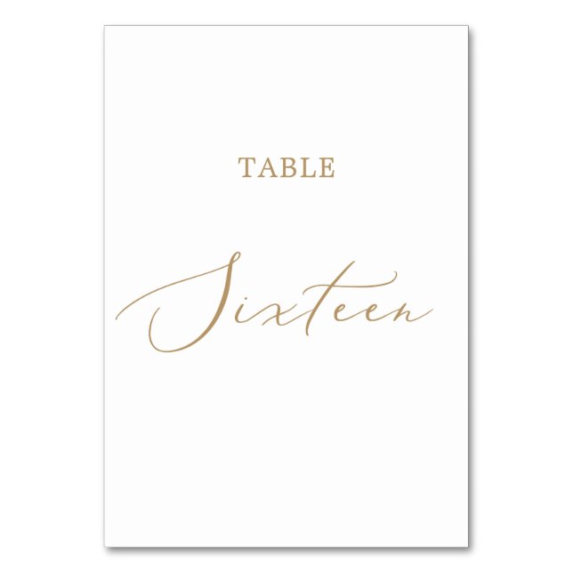 Tarjeta De Mesa Delicada Tabla de caligrafía de oro Dieciséis (Anverso)