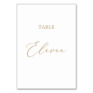 Tarjeta De Mesa Delicada Tabla de caligrafía de oro Eleven