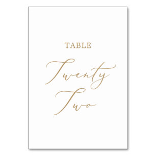 Tarjeta De Mesa Delicada Tabla De Caligrafía De Oro Veintidós