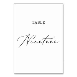 Tarjeta De Mesa Delicada tabla de caligrafía negra diecinueve