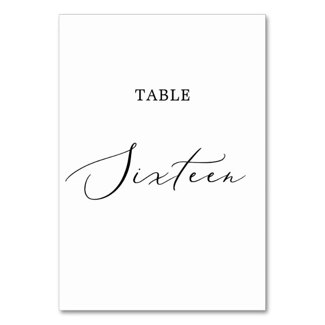 Tarjeta De Mesa Delicada Tabla de caligrafía negra Dieciséis (Anverso)