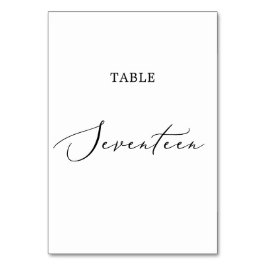 Tarjeta De Mesa Delicada tabla de caligrafía negra diecisiete