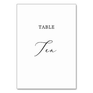 Tarjeta De Mesa Delicada Tabla de caligrafía negra Diez