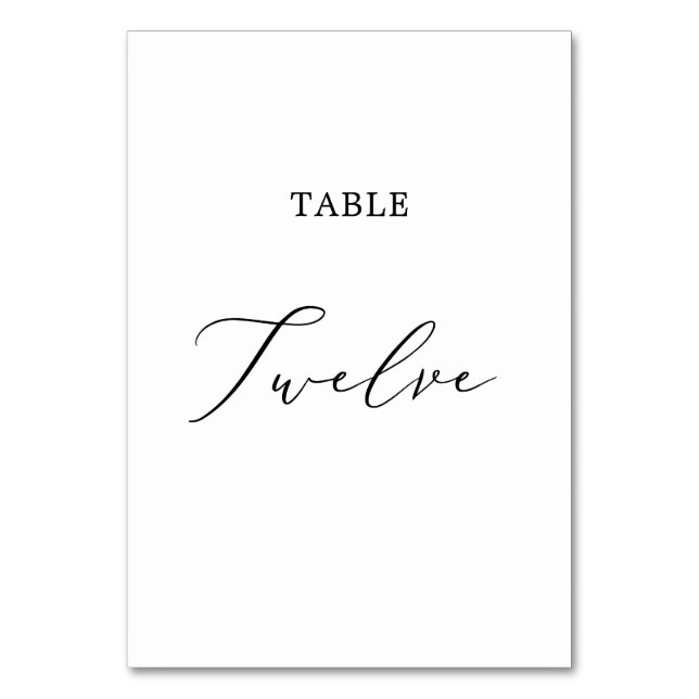 Tarjeta De Mesa Delicada Tabla de caligrafía negra Doce (Anverso)