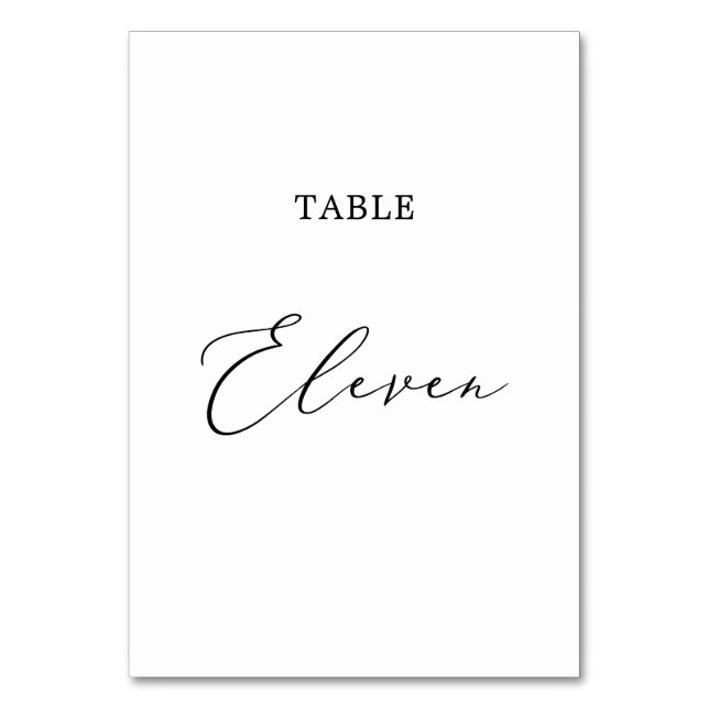 Tarjeta De Mesa Delicada tabla de caligrafía negra Eleven (Anverso)