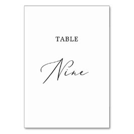 Tarjeta De Mesa Delicada tabla de caligrafía negra Nueve