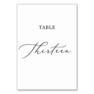 Tarjeta De Mesa Delicada Tabla de caligrafía negra Trece