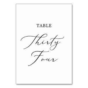 Tarjeta De Mesa Delicado cuadro de caligrafía negra Treinta y cuat