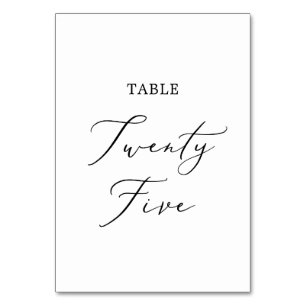 Tarjeta De Mesa Delicado cuadro de caligrafía negra Veinticinco