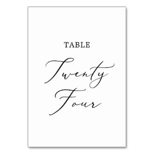 Tarjeta De Mesa Delicado cuadro de caligrafía negra Veinticuatro