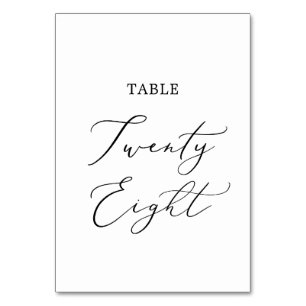 Tarjeta De Mesa Delicado cuadro de caligrafía negra Veintiocho
