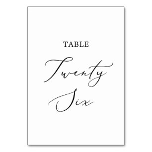 Tarjeta De Mesa Delicado cuadro de caligrafía negra Veintiséis