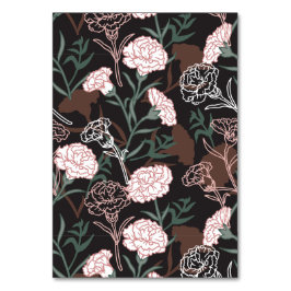 Tarjeta De Mesa Delicados claveles rosados con flores de hojas ver