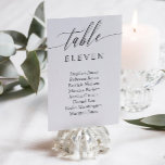 Tarjeta De Mesa Delicar nombres de invitados de tabla de caligrafí<br><div class="desc">Elegantes tarjetas de mesa en blanco y negro con un delicado guión de caligrafía. ¡Añade los nombres de los invitados bodas!</div>