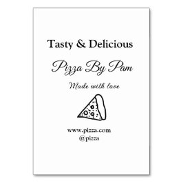 Tarjeta De Mesa Delicioso restaurante pizzería café hecho con amor