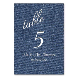 Tarjeta De Mesa Denim Número de tabla