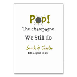 Tarjeta De Mesa Descorcha el champán somos una pareja de oro gris