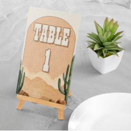Tarjeta De Mesa Desierto Boho Cactus Boda o Reunión del Suroeste
