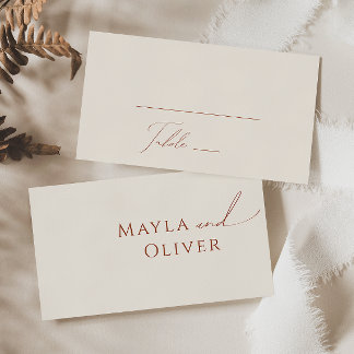 Tarjeta De Mesa Desierto caprichoso | Boda plano beige