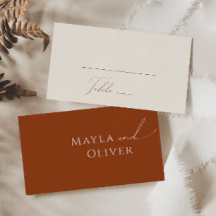 Tarjeta De Mesa Desierto caprichoso   Boda plano de terracota