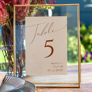 Tarjeta De Mesa Desierto caprichoso Número de tabla beige