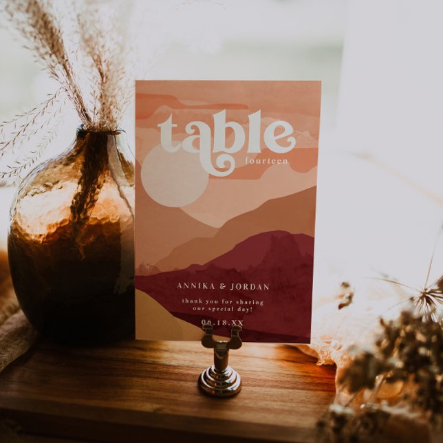 Tarjeta De Mesa Desierto elegante | Boda personalizado de Terra Co (Subido por el creador)