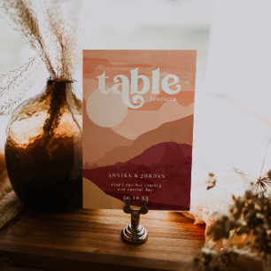 Tarjeta De Mesa Desierto Elegante Terra Cotta Boda Personalizada
