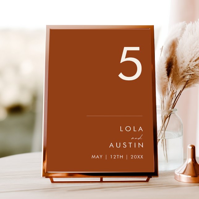 Tarjeta De Mesa Desierto simple | Número de tabla de terracota (Subido por el creador)