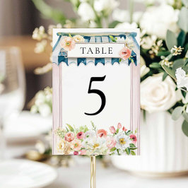 Tarjeta De Mesa Despedida de soltera en jardín de flores