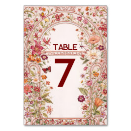 Tarjeta De Mesa Despedida de Soltera en Jardín Floral Vintage