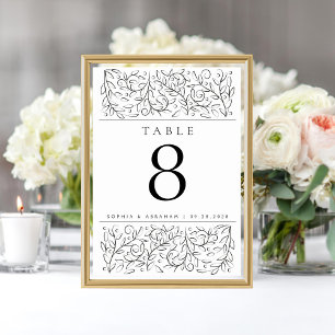 Tarjeta De Mesa Desplazamiento formal deja blanco negro