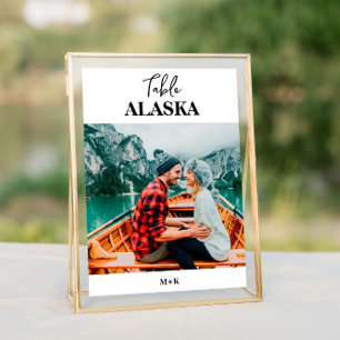 Tarjeta De Mesa Destino Boda Foto Ciudad Nombre Viaje