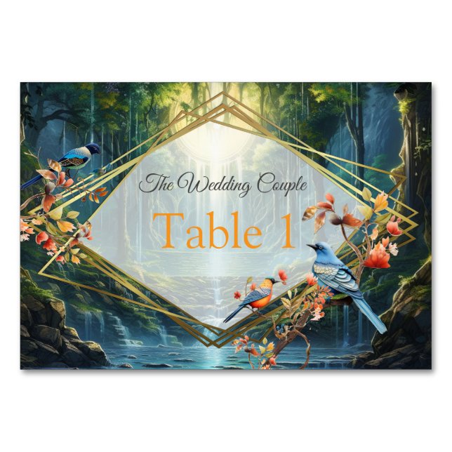 Tarjeta De Mesa Destino de la cascada de nuestro mundo (Anverso)