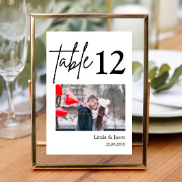 Tarjeta De Mesa Destino de viaje de boda Nombre de la foto Número